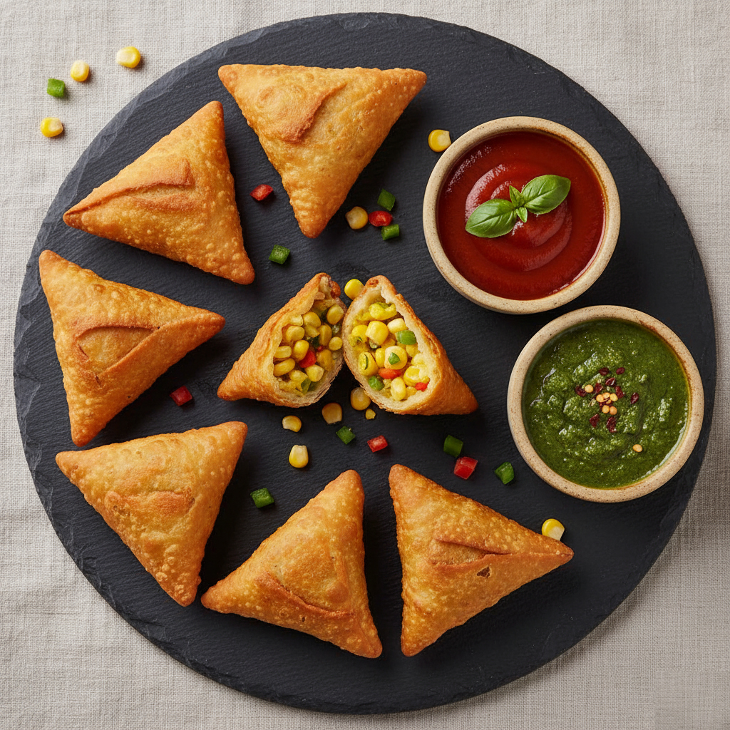 Cocktail Corn Capsicum Samosa